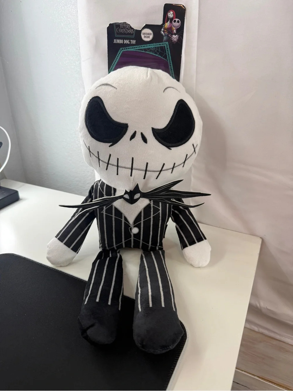 Disney Nightmare Before Christmas Jack Skellington JUMBO Plush Squeaker Dog Toy